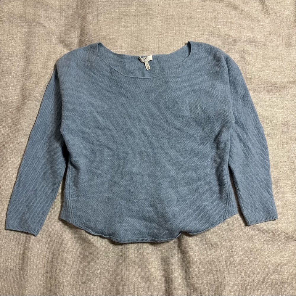 Joie cashmere Powder Blue Scoop Neck Knit Sweater